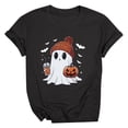 thumbnail image 4 of Women Short Sleeve T Shirts Casual Halloween Print Crew Neck Tee Tops, 4 of 4