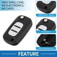 thumbnail image 4 of Carcasa de llave remota de entrada sin llave de 3 botones Unique Bargains para Renault Clio, 4 of 7