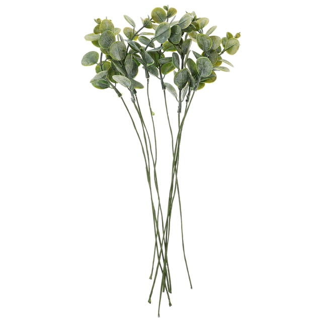 10 hojas artificiales de eucalipto, púas de eucalipto de imitación, decoración para arreglos florales.