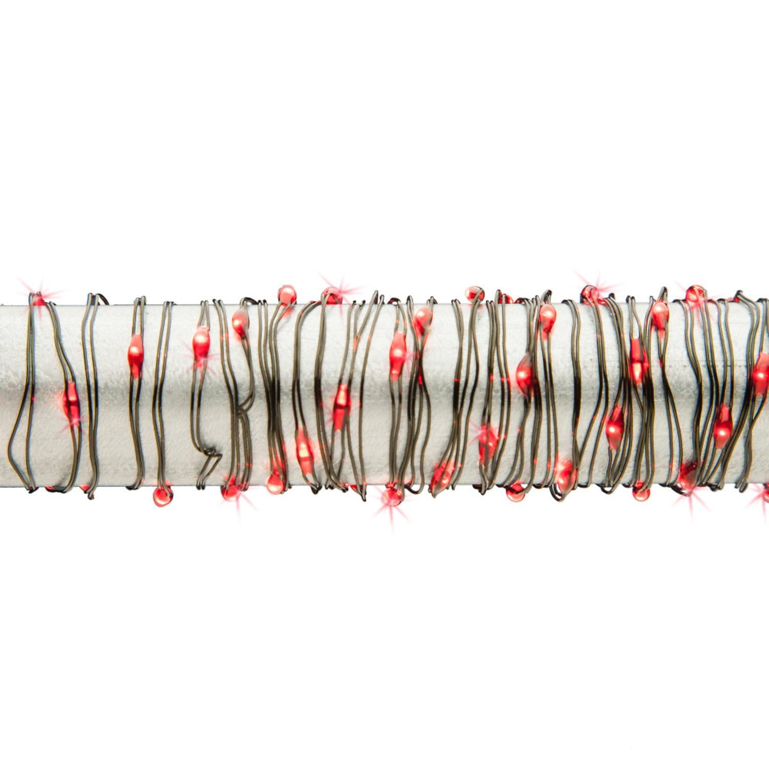 Set of 2 Green Wire and Red Micro LED Lights with Function Timer 10