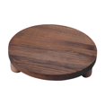 thumbnail image 5 of Esquirla Round Display Tray Wood Pedestal Tray Indoor Plant Home Decor Wood Cake Bathroom Farmhouse Pedestal Tray Wood Riser for Decor dark brown, 5 of 8