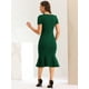 thumbnail image 4 of Vestido de trabajo vintage para mujer Vestidos ajustados de sirena de manga corta Verde S, 4 of 5