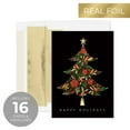 thumbnail image 2 of Masterpiece Tapestry Christmas Tree Card Set / 16 Holiday Cards With Gold Foil And Coordinating Foil Lined White Envelopes / 5.625" x 7.875" Folded Greeting Cards With Inside Verse, 2 of 6