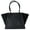 Black, variant on Women's Avril Extra Large Top Zip Tote Shoulder Leather Bag (Black)