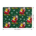 Area Rugs For Living Room Decor Vintage Santa Skiing Green Plaid Anti