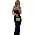 thumbnail image 4 of Vestido Largo ajustado Qarigey Ropa de fiesta Cami Correas Sin mangas Piel multicolor Negro/XXL, 4 of 6