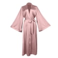 thumbnail image 3 of WCJM Women's Robe Soft Long Sleeve Satin Robe for Women Comfortable Loungewear Sleepwear Home Wrap, 3 of 6
