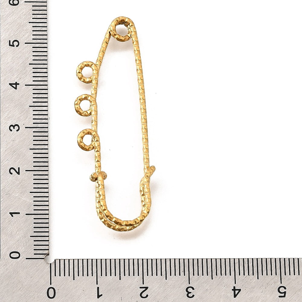304 Stainless Steel Safety Pins Brooch Findings Ion Plating(IP) Kilt Pins with Loops for Lapel Pin Making Golden 17.5x50.5x5.5mm Hole: 2.5mm