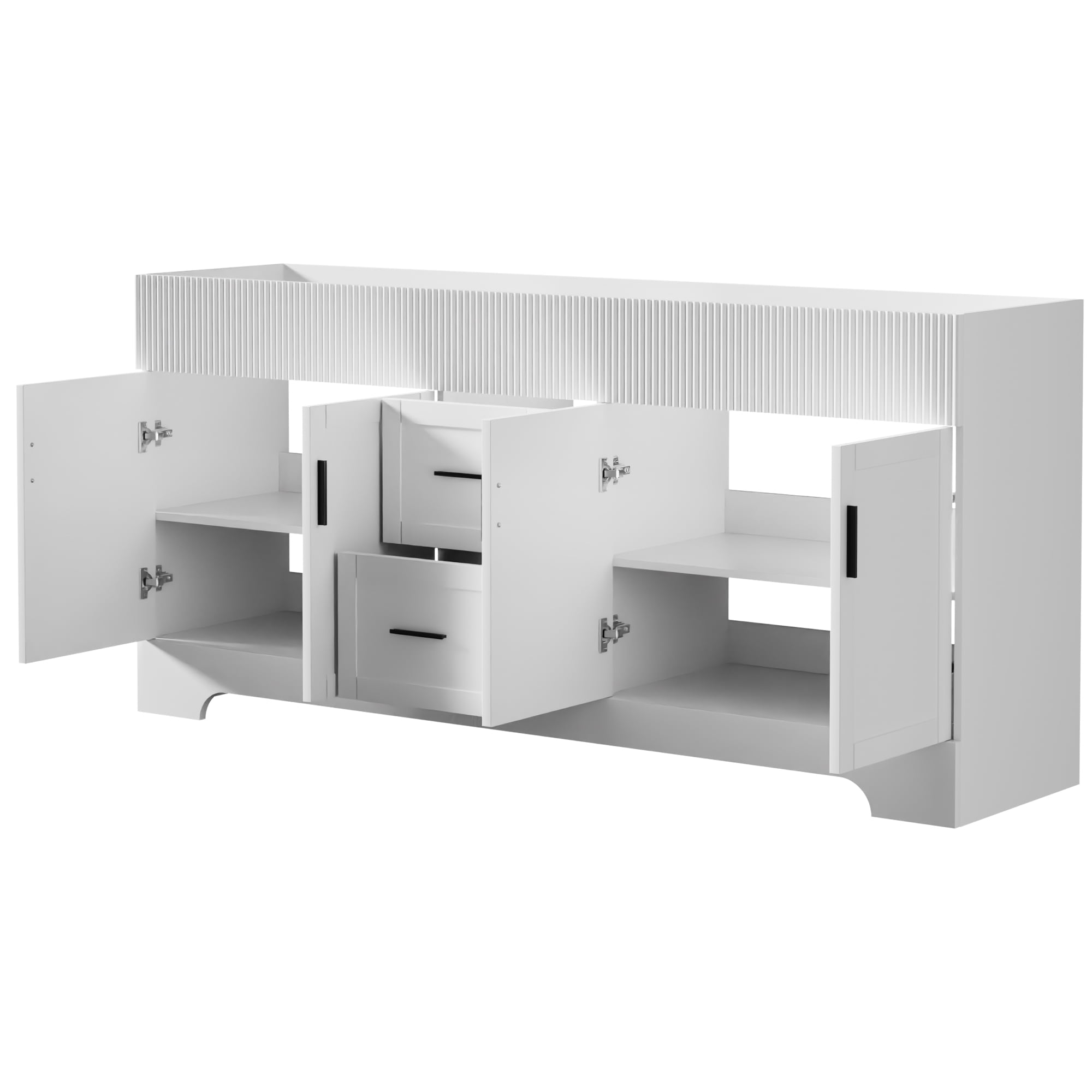 72" Freestanding Double Sink Bathroom Vanity Cabinet Base Only, Hand-Painted, Sink Not Included