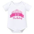 thumbnail image 6 of IBTOM CASTLE Infant Baby Girls 1/2 Birthday Outfit Princess Romper Tutu Skirt Sequin Crown Headband Clothes Set for Cake Smash Photo Prop 3-6 Months Hot Pink, 6 of 8