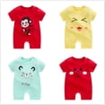thumbnail image 2 of Mameluco para recién nacidos, ropa de bebé, novedad de verano, ropa de dibujos animados de escalada de manga corta para bebés y niñas, monos de algodón para niños pequeños Red12M Gao Jinjia LED, 2 of 2