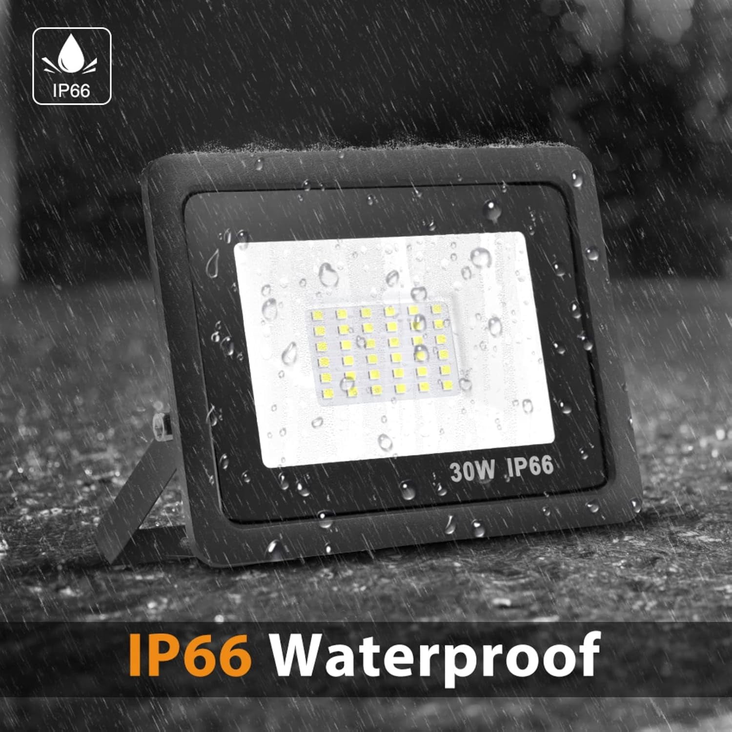 FEFEFW-30W LED Flood Lights Outdoor, IP66 Waterproof Security Lights Fixture, 6500K Hardwired Wall Lamp, 2100Lm Ultra Thin Work Light, 120° Beam Angle LED Exterior Floodlight for Garden Yard Patio