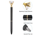 thumbnail image 4 of Bolígrafo de tinta negra Uxcell, bolígrafo de metal con diamante de cristal, estilo 1, punta media de 1.0 mm, paquete de 6, negro, 4 of 5