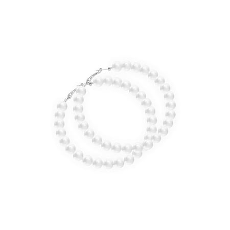 

Thinsont Circle Vintage Exaggerated Artifical Faux Pearls Simple Comfortable to Wear Charming Exquisite Fashion Ear Pendants Jewerly type 9