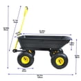 thumbnail image 4 of Foldable Multi-Functional Garden Dump Wagon Cart with Steel Frame Pneumatic Tires Heavy Duty Utility Cart for Yard Lawn Outdoor Use Black, 4 of 4