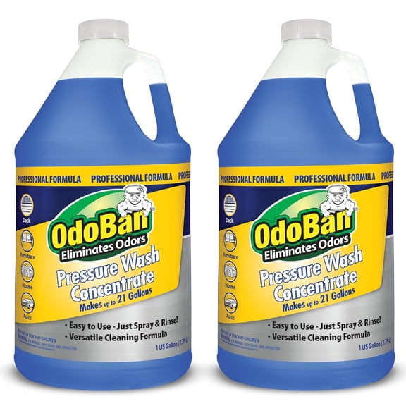OdoBan Pressure Wash Concentrate, Detergent Cleaner for Pressure Washers, 2 Gallons