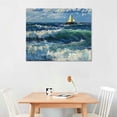 thumbnail image 2 of ERAPDAUR  Canvas Prints Wall Art Seascape at Oil Paintings Reproduction Classical Artwork Ocean Sea Pictures for Bedroom Bathroom Kitchen Home Decorations 20x16in, 2 of 6