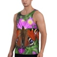thumbnail image 2 of Lsque Peacock butterfly Pattern Mens Tank Tops Muscle Athletic Quick Dry Sleeveless Workout Fitness T Shirts Beach Tank Top, Loose-fit Sleeveless Shirt for Men-, 2 of 7