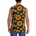thumbnail image 4 of Lsque Sunflowers And Bww Print Men's Cotton Blend Sleeveless Muscle Shirts (S-3XL)- Moisture Wicking, Odor Protection, UPF 30+,X-Large, 4 of 8