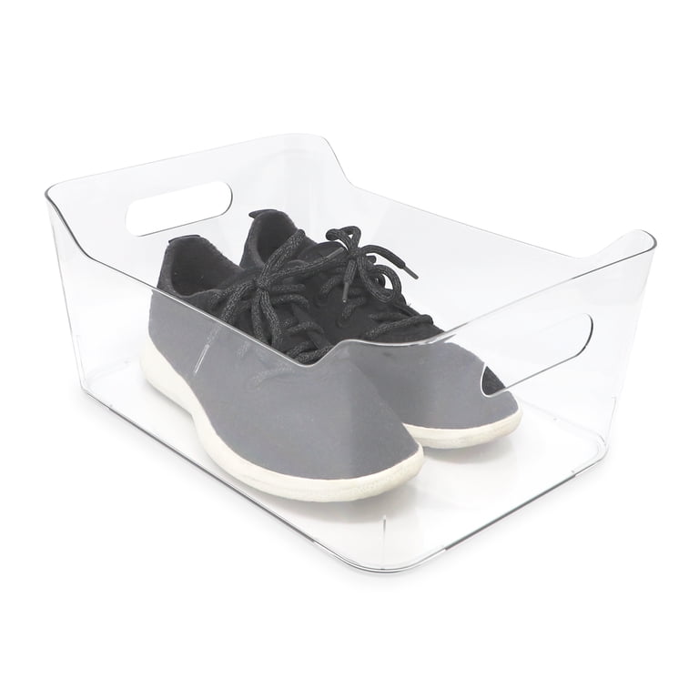Isaac Jacobs Sloped Clear Bin Organizers with Handles, 2-Pack