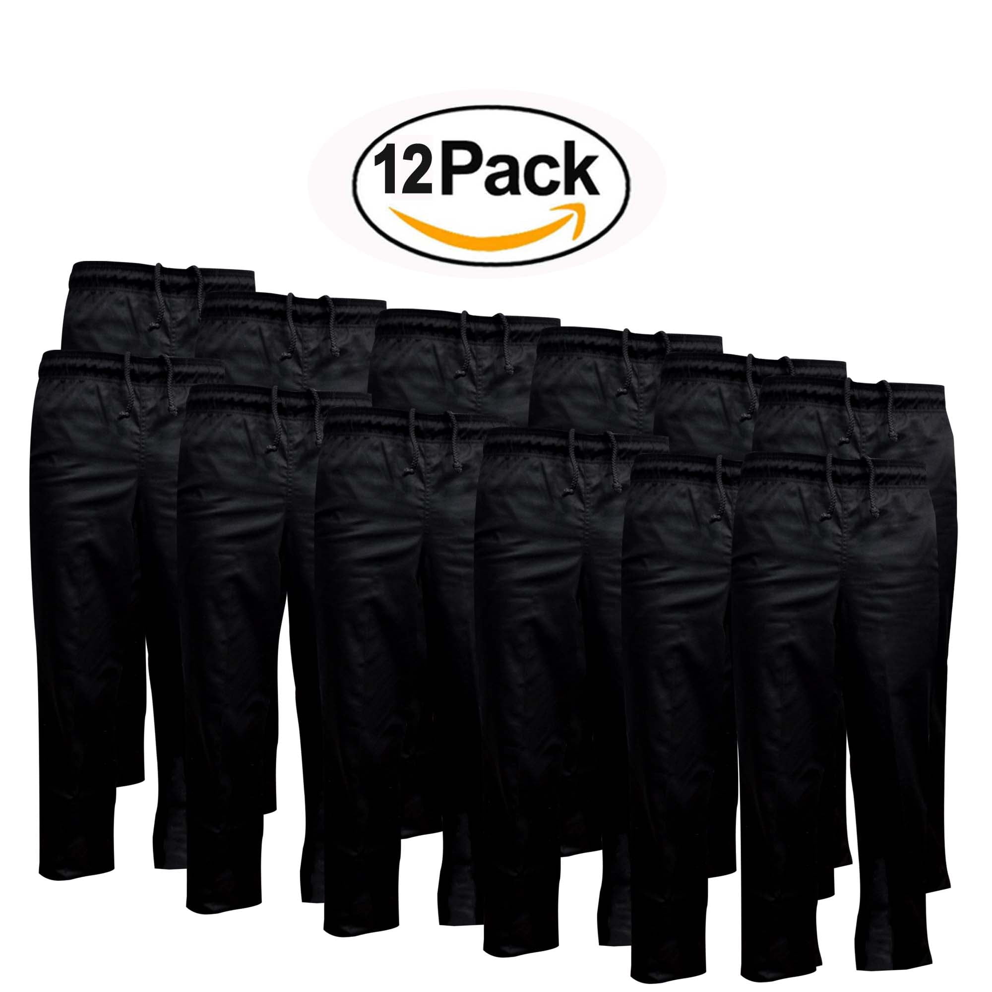 NATURAL UNIFORMS BLACK CHEF PANTS SIZES XS5XL