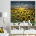 thumbnail image 3 of Designart Field of Blooming Sunflowers Floral Print on Natural Pine Wood Art Print, 20" x 12", 3 of 3