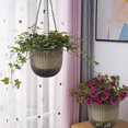 thumbnail image 2 of Austok 2Pcs Self Watering Hanging Planter, Indoor Outdoor Hanging Flower Pot, with 12 Drainage Holes and Detachable Chains, Durable Hanging Plant Pot Basket for Garden, Visible Water Level, 2 of 11