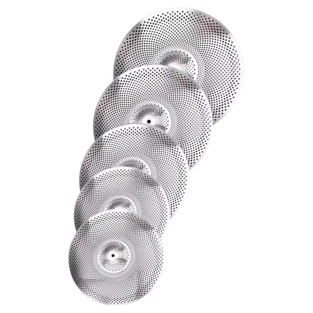 Guardoinrt Ensemble de Pratique de Cymbales Silencieuses 5 Pcs, Pack de Cymbales à Faible Volume pour Appartement Chambre
