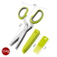 thumbnail image 5 of kttectoa Kitchen Herb Scissors Multi-Purpose Stainless Steel Five-Layer Vegetable Cutting Tool Rubber Grip Cleaning Cover 19x8cm Christmas Gifts Home, 5 of 8