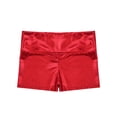 thumbnail image 5 of dPois Kids Girls Sparkly Tumbling Dance Outfit Long Sleeve Gymnastics Leotard with Metallic Shorts Red 14, 5 of 9
