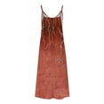 thumbnail image 4 of SCSAlgin Women's Summer Long Dress Spaghetti Strap Tropical V Neck Beach Cami Maxi Dresses, 4 of 4