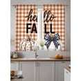 thumbnail image 4 of Thanksgiving Sheer Curtains 72 inches Long, Hello Fall Pumpkin Orange White Plaid Light Filtering Sheer Window Curtains Rod Pocket Voile Drapes for Bedroom Living Room, 52"W x 72"L 2 Panels, 4 of 7
