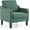 Dark Green, variant on Matladin Linen Fabric Accent Chair with Scooped Arms, Mid Century Modern Upholstered Armchair, Single Sofa for Living Room, Apartment, Office