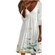 thumbnail image 1 of Vestido de jersey con cuello en V y manga larga estampado a la moda para mujer Fridja  yut4397, 1 of 5