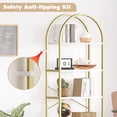 thumbnail image 5 of 5 Tier Bookshelf, Arched Display Racks Tall Standing Bookshelves with Metal Frame, Modern Storage Rack Shelf for Home Office, White/Gold, 5 of 7