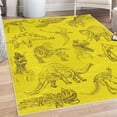 thumbnail image 1 of Jurassic Decorative Rug, Arrangement of Various Dinosaurs Illustrations Skeleton Biology Historic, Quality Carpet for Bedroom Dorm and Living Room, 6 Sizes, Pale Earth, by Ambesonne, 1 of 4