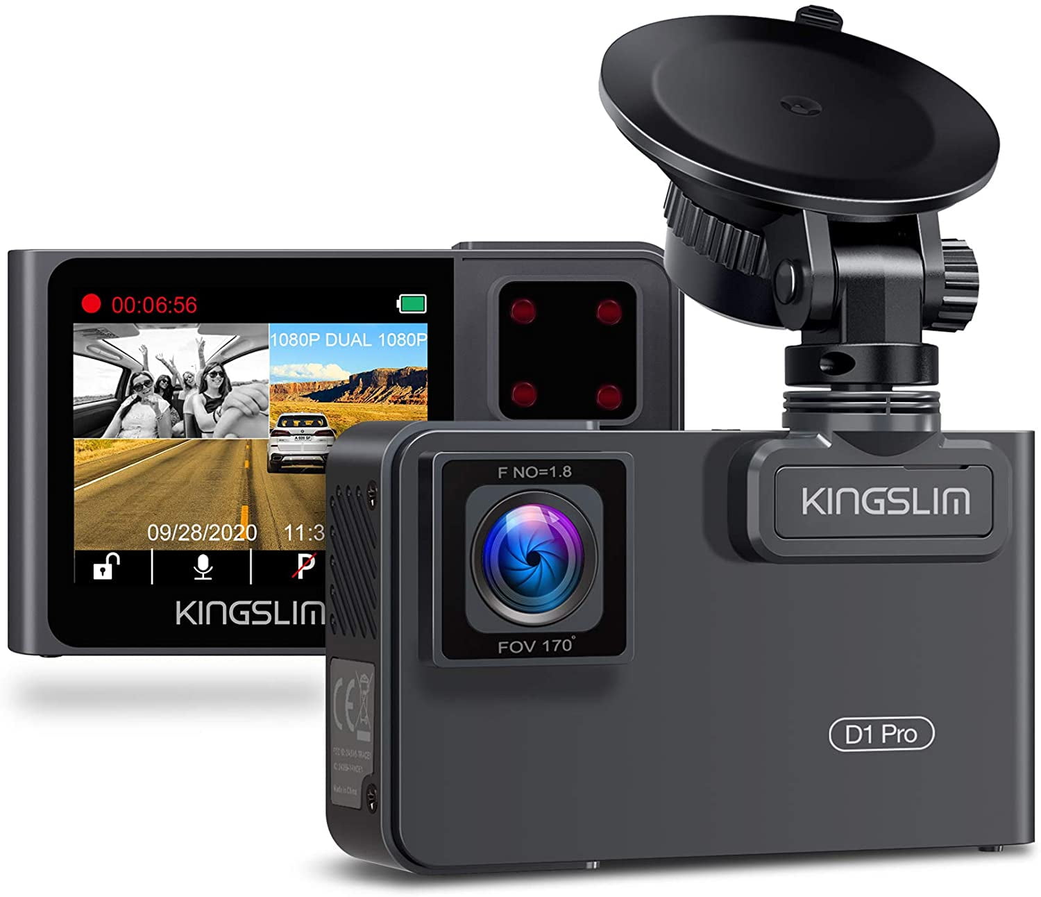 Kingslim D1 Pro Dual Dash Cam