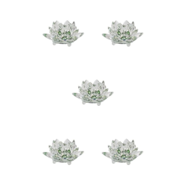 Wosthever Flor de loto de cristal Piedras naturales Feng Shui Esfera Cristales Flores Colección Figuras para fiesta en casa Verde Type2 NO2