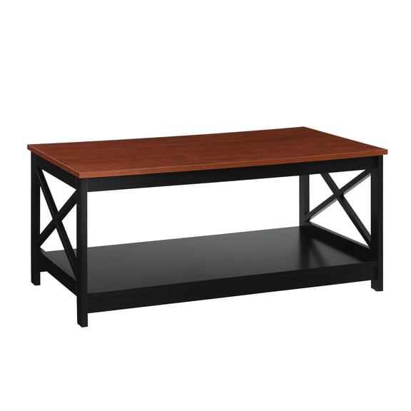 Pemberly Row Coffee Table in Cherry and Black Wood Finish