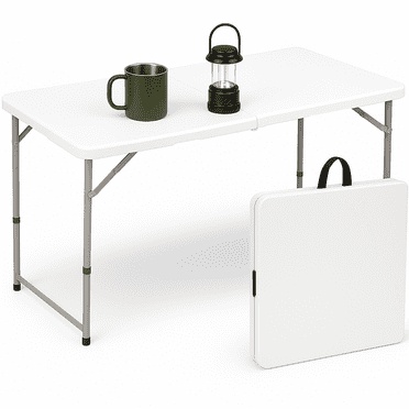 YouYeap 4 Foot Folding Table White