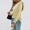 thumbnail image 5 of Goodtrade8 Casual Tops Women Khaki Long Sleeve Solid Color Crew Neck Shirts for Women, 5 of 8
