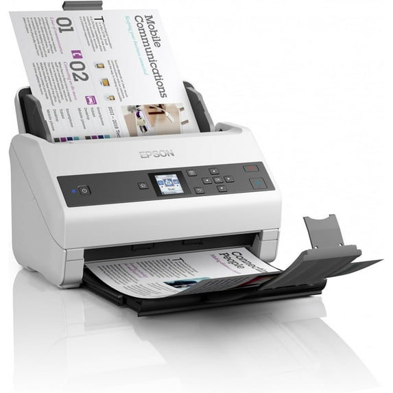 Restored Epson WorkForce DS-870 Sheetfed Document Scanner | Model B11B250201 | 600 dpi Optical | High-Speed Duplex Scanning (Refurbished)