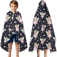 thumbnail image 3 of Black Fairy Star Pattern Hooded Bath Towel，60"x35" for Ages 3 To 12 Kids, Quick Dry Lightweight Soft Microfiber Hood Beach Towel Cover Up for Kids, 3 of 7