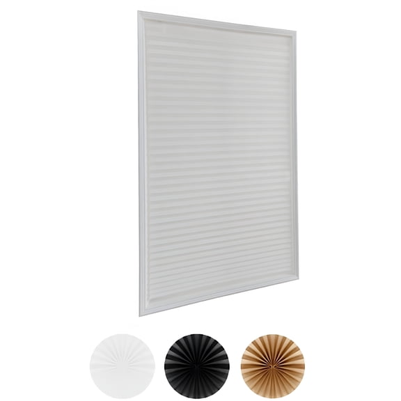 LAMIRO No Tools Original Blackout Pleated Paper Shade White,24"W*72"L
