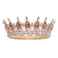 thumbnail image 1 of FORSEVEN Corona de reina con diamantes de imitación, coronas y tiaras de boda para mujer, accesorios para el pelo de fiesta, corona de princesa, corona de cumpleaños, corona nupcial de cristal (oro+ch, 1 of 5