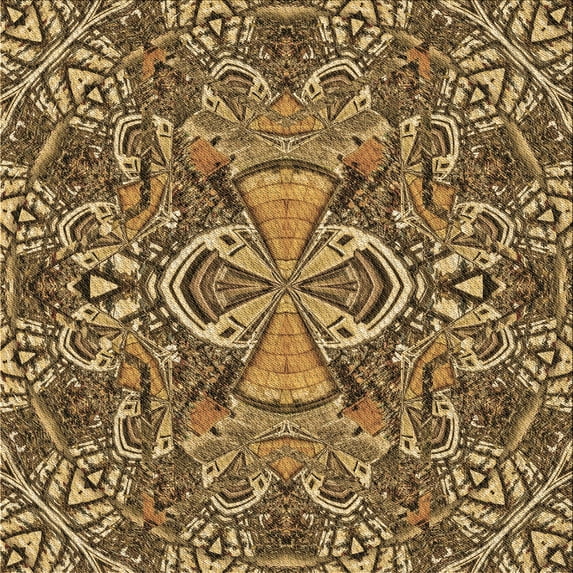 Ahgly Company Machine Washable Indoor Square Transitional GoldenRod Gold Area Rugs, 7' Square