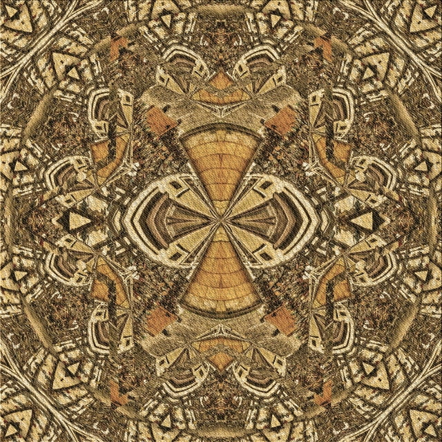 Ahgly Company Machine Washable Indoor Square Transitional GoldenRod Gold Area Rugs, 4' Square