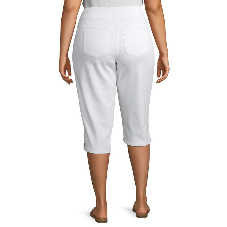 Terra Sky Plus Size Stretch Pull On Denim Capris Walmart