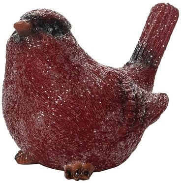 Transpac Resin 5.5 in. Red Christmas Glitter Cardinal