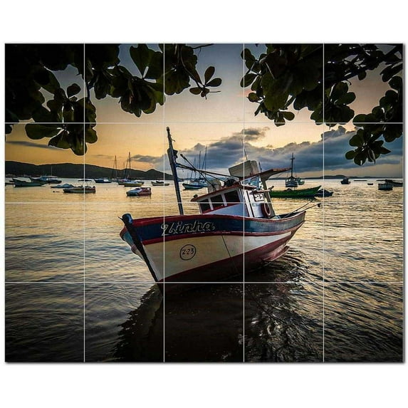 Boat Ship Ceramic Tile Mural Kitchen Backsplash Bathroom Shower, 400141-S54